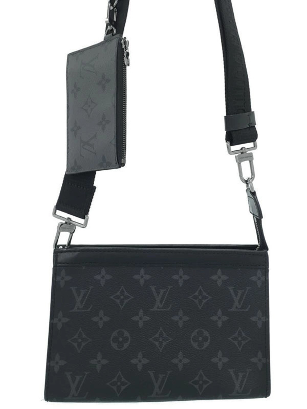 Louis Vuitton Monogram Eclipse Black Reverse Gaston Wearable Wallet Shoulder Bag